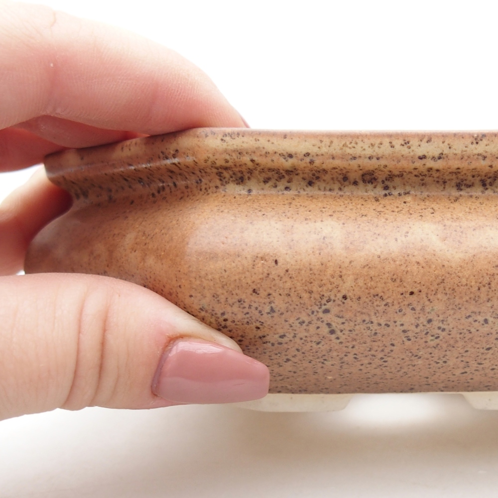 Ciotola per bonsai in ceramica 13,5 x 13,5 x 4,5 cm, marrone
