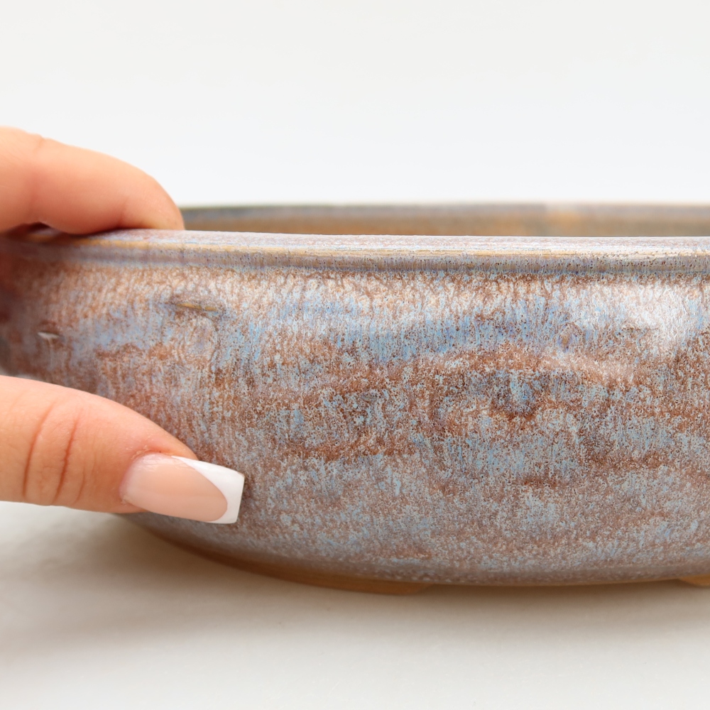 Vaso da bonsai in ceramica 27,5 x 27,5 x 7 cm, colore blu