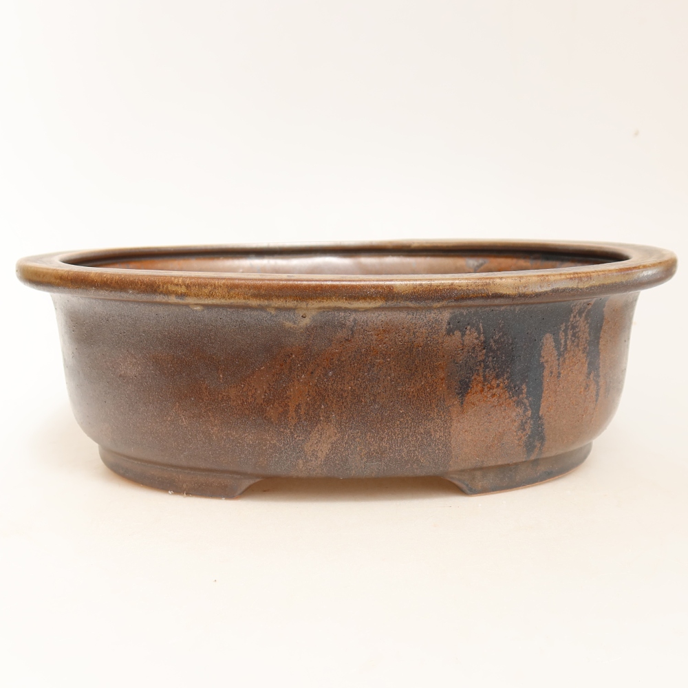 Ciotola per bonsai in ceramica 26 x 22 x 8 cm, marrone