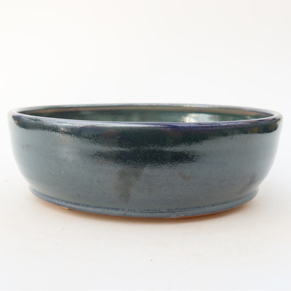 Vaso da bonsai in ceramica 19 x 19 x 5,5 cm, colore blu
