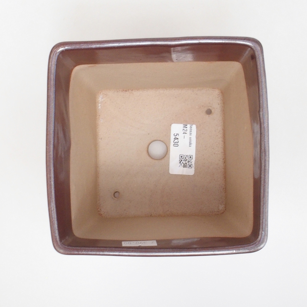 Ciotola per bonsai in ceramica 13,5 x 13,5 x 13,5 cm, marrone