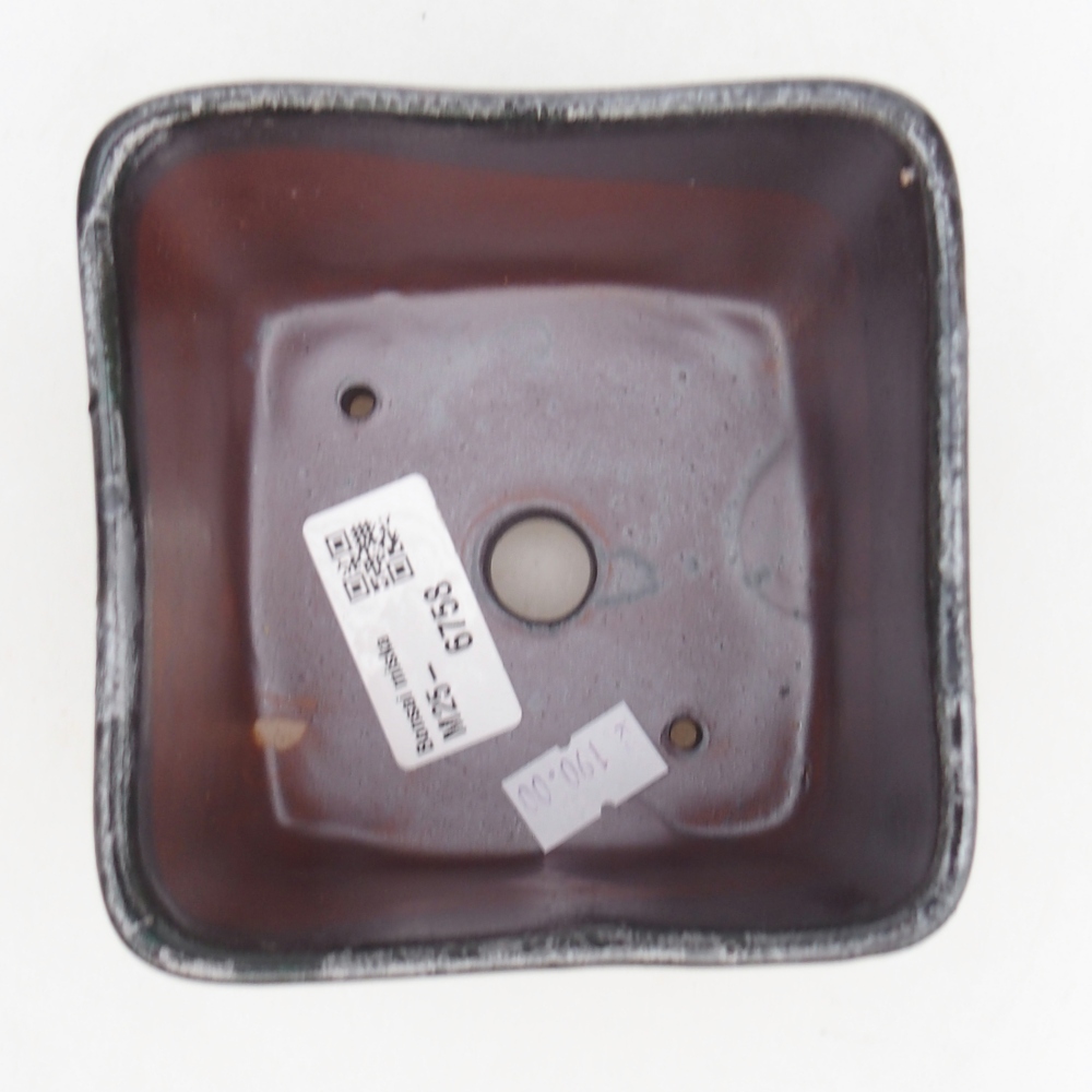 Ciotola per bonsai in ceramica 10 x 10 x 8,5 cm, colore nero