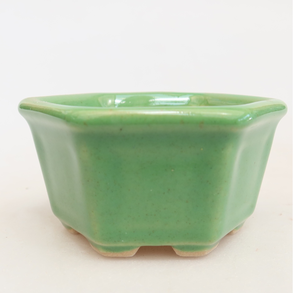 Ciotola per bonsai in ceramica 7,5 x 7 x 4 cm, verde