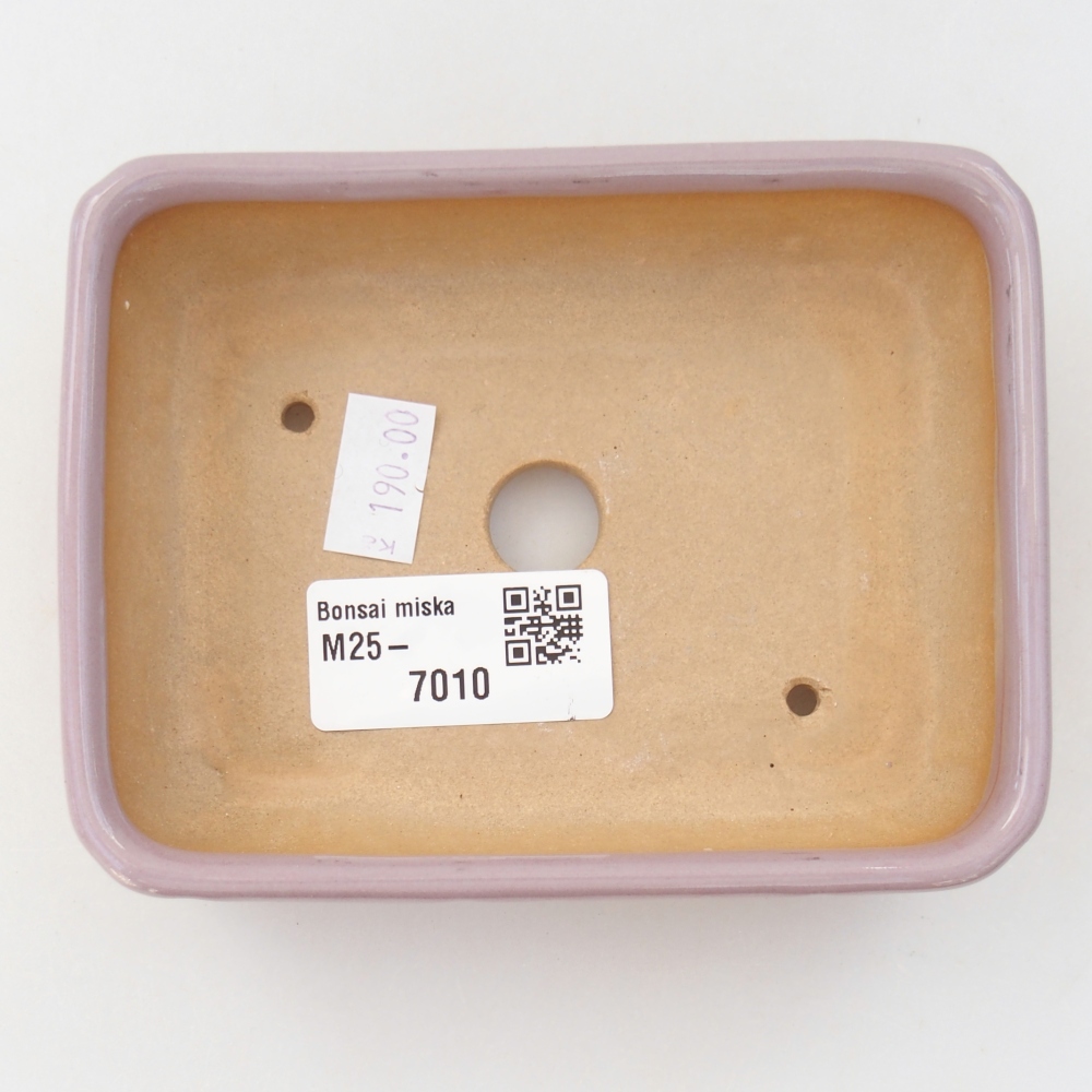 Vaso da bonsai in ceramica 11,5 x 9 x 3,5 cm, colore rosa