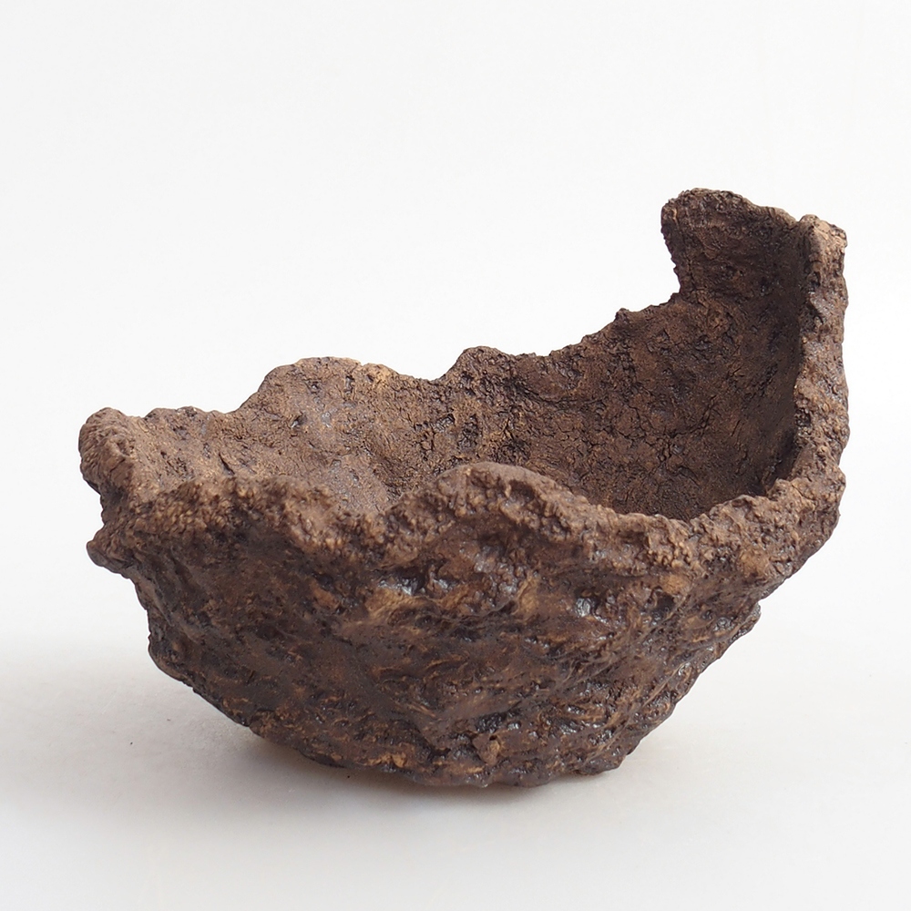 Conchiglia in ceramica 14 x 13 x 12 cm , colore marrone