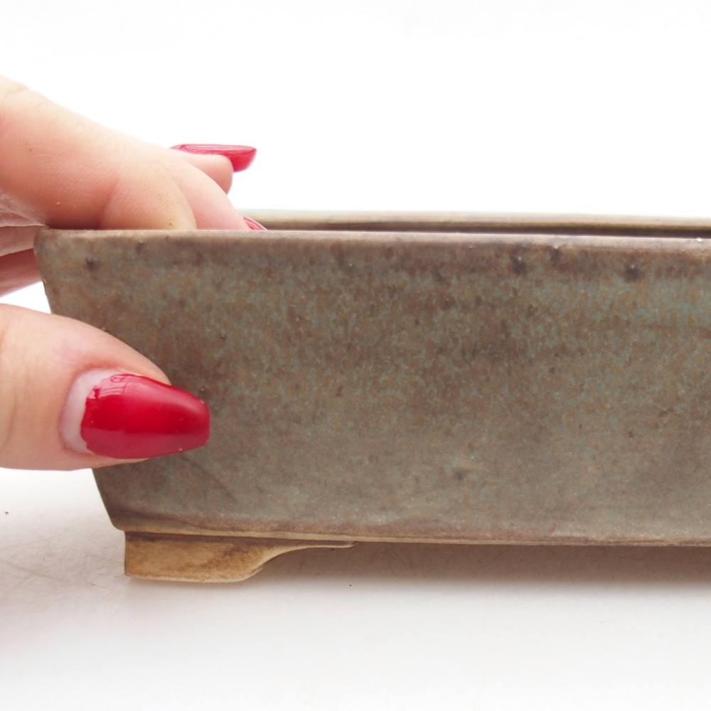 Ciotola per bonsai in ceramica 15 x 12 x 5 cm, verde