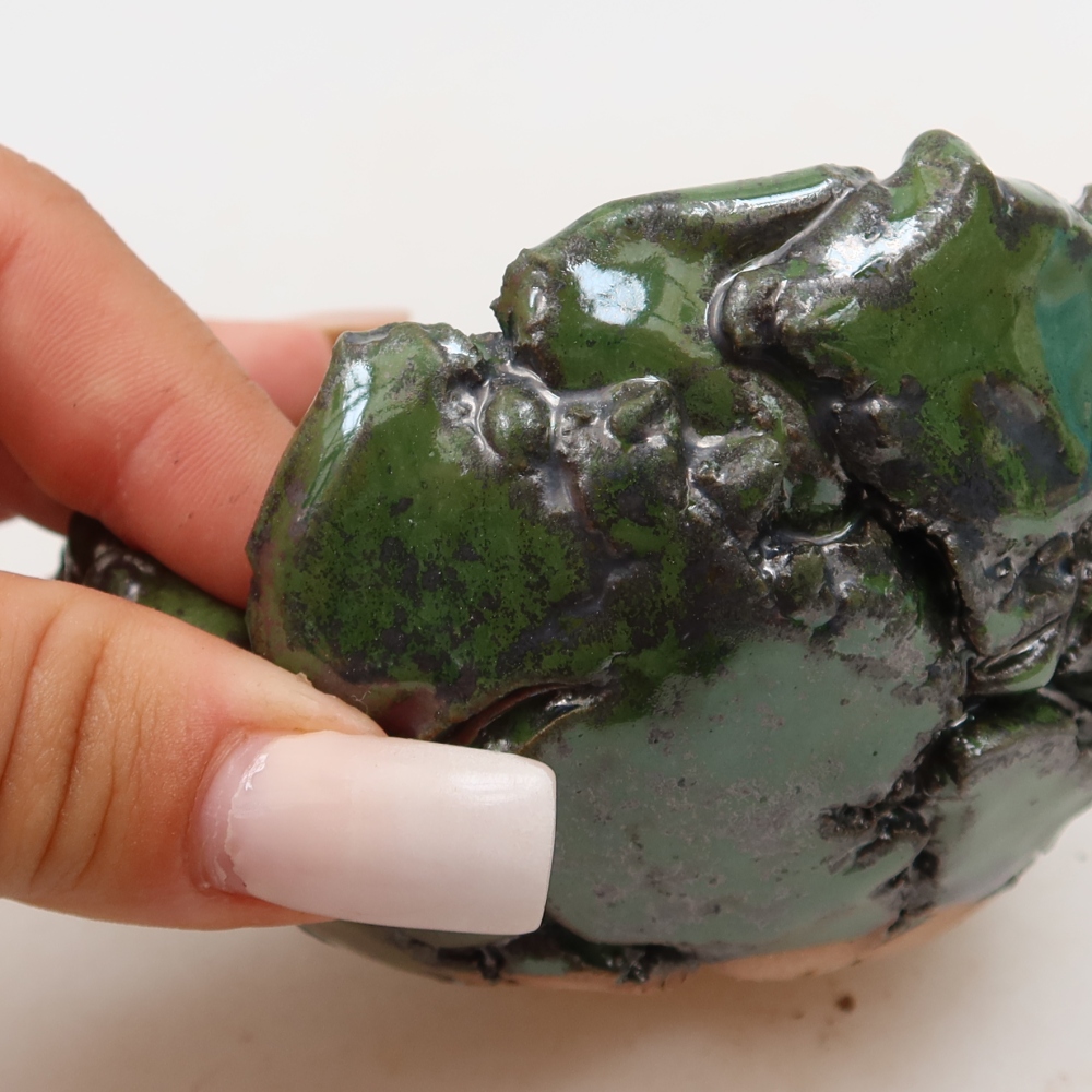 Guscio in ceramica  9,5 x 9 x 6 cm, colore verde
