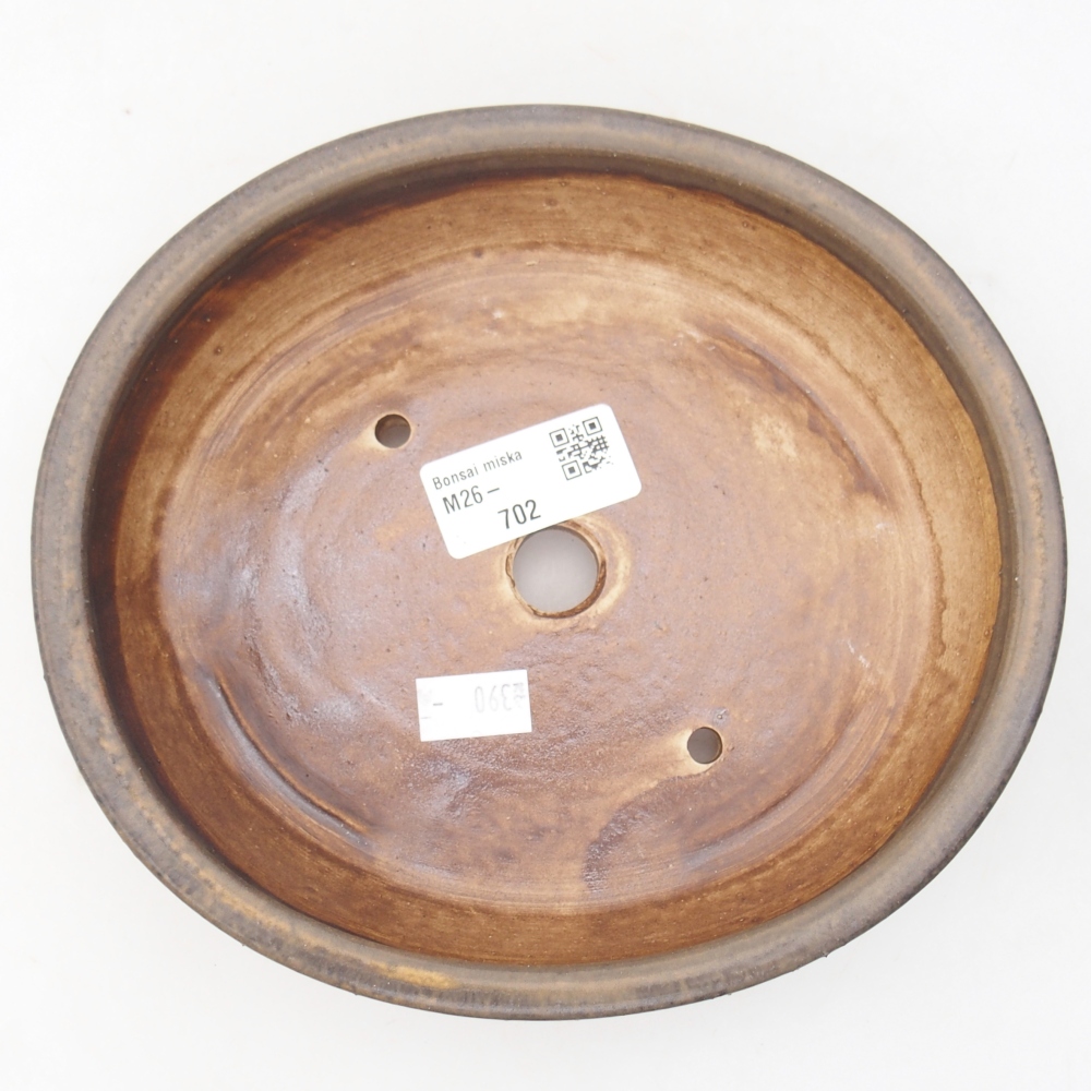Ciotola per bonsai in ceramica 18,5 x 16,5 x 4,5 cm, marrone