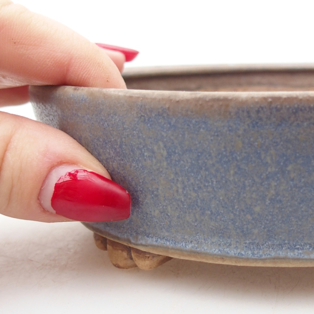 Ciotola bonsai in ceramica 13,5 x 13,5 x 4 cm, colore blu