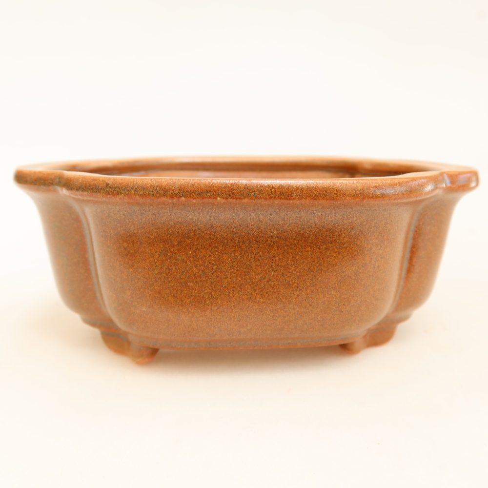 Ciotola per bonsai in ceramica 13,5 x 10,5 x 5 cm, marrone