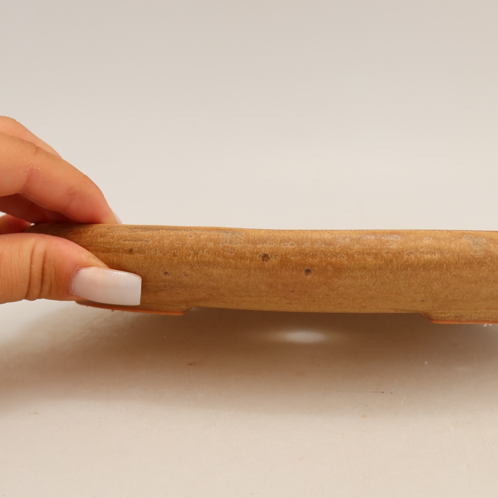 Ciotola per bonsai in ceramica 22,5 x 16,5 x 3 cm, colore beige