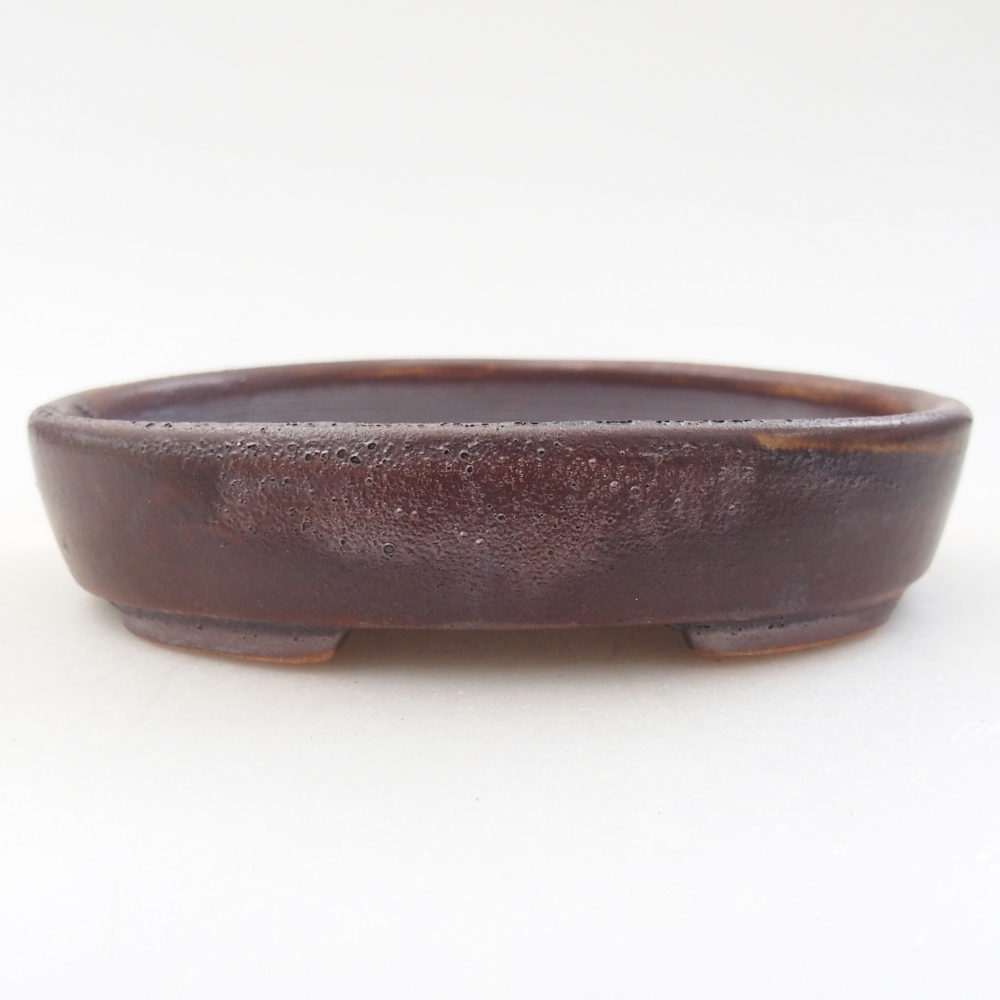 Ciotola per bonsai in ceramica 12 x 9,5 x 2,5 cm, marrone