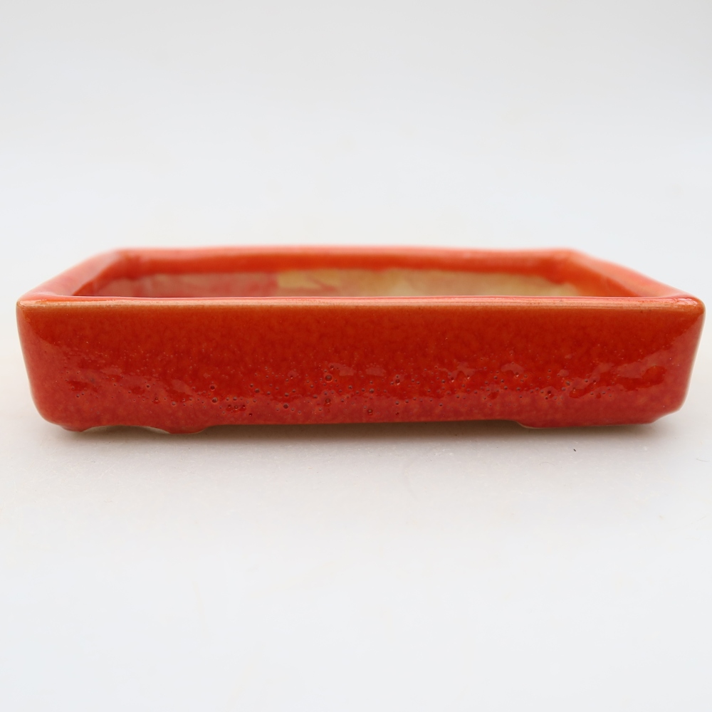 Vaso in ceramica per bonsai 10 x 7 x 2 cm, colore arancione