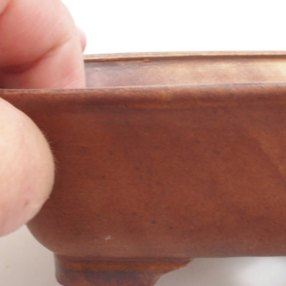 Ciotola per bonsai in ceramica 10 x 8,5 x 4 cm, marrone