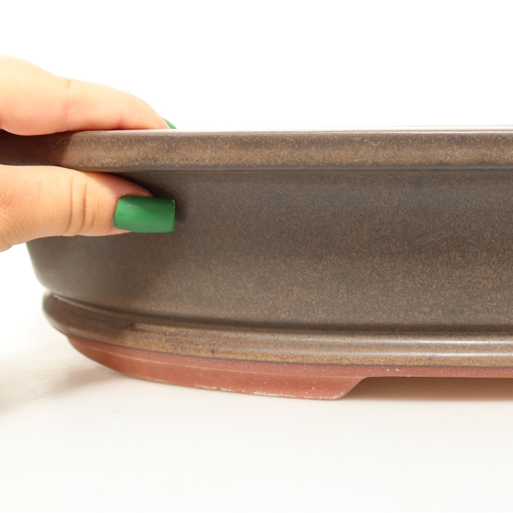 Ciotola in ceramica  46 x 36 x 8,5 cm, colore marrone