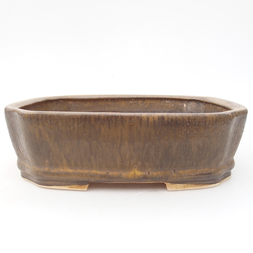 Ciotola per bonsai in ceramica 17 x 14,5 x 5 cm, marrone