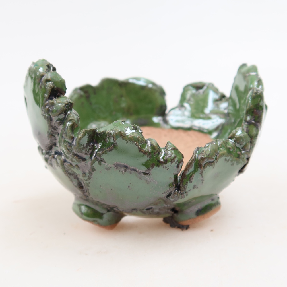 Guscio in ceramica  9 x 8,5 x 7 cm, colore verde