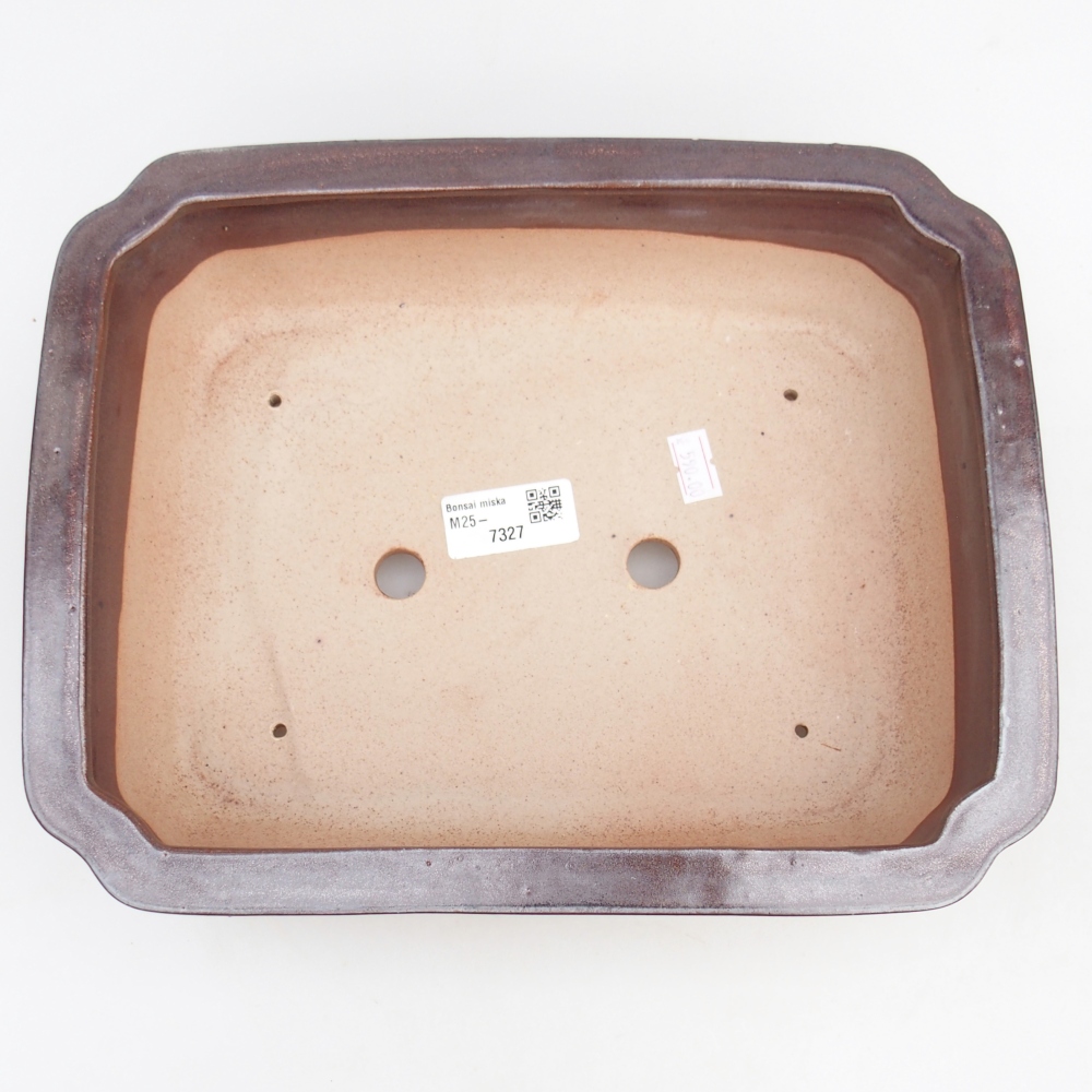 Ciotola per bonsai in ceramica 27,5 x 22 x 7 cm, marrone
