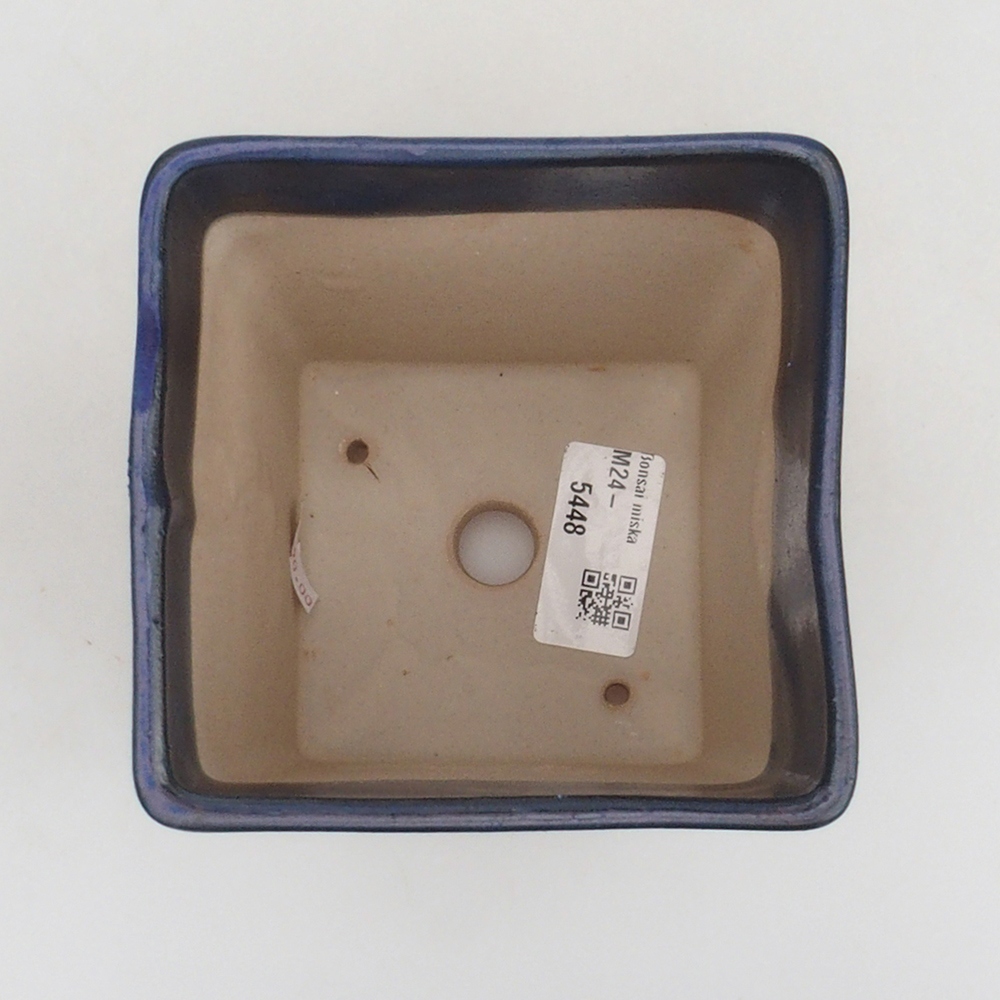 Ciotola bonsai in ceramica 10,5 x 10,5 x 10,5 cm, colore blu