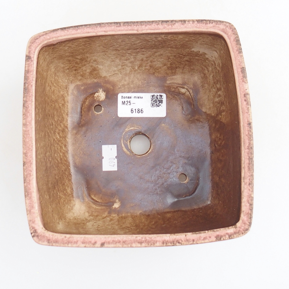 Ciotola bonsai in ceramica 10,5 x 10,5 x 7 cm, rosa