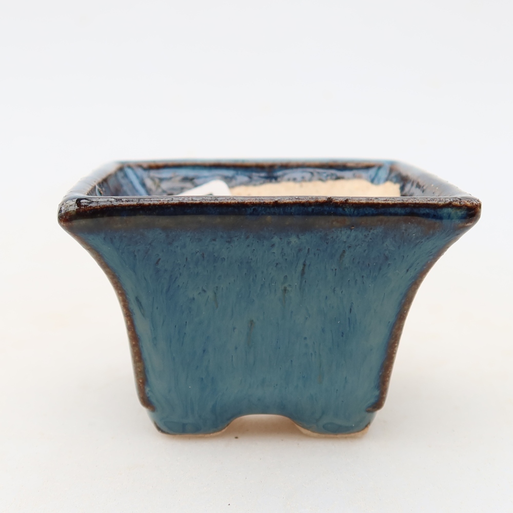 Vaso in ceramica per bonsai 5,5 x 5,5 x 4 cm, colore blu