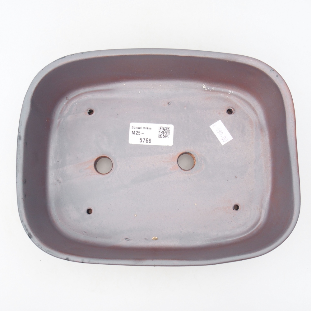 Ciotola bonsai in ceramica 23 x 17,5 x 5,5 cm, colore metallo