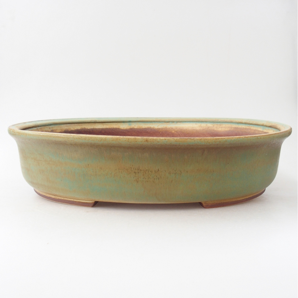 Ciotola per bonsai in ceramica 32,5 x 28 x 7 cm, verde