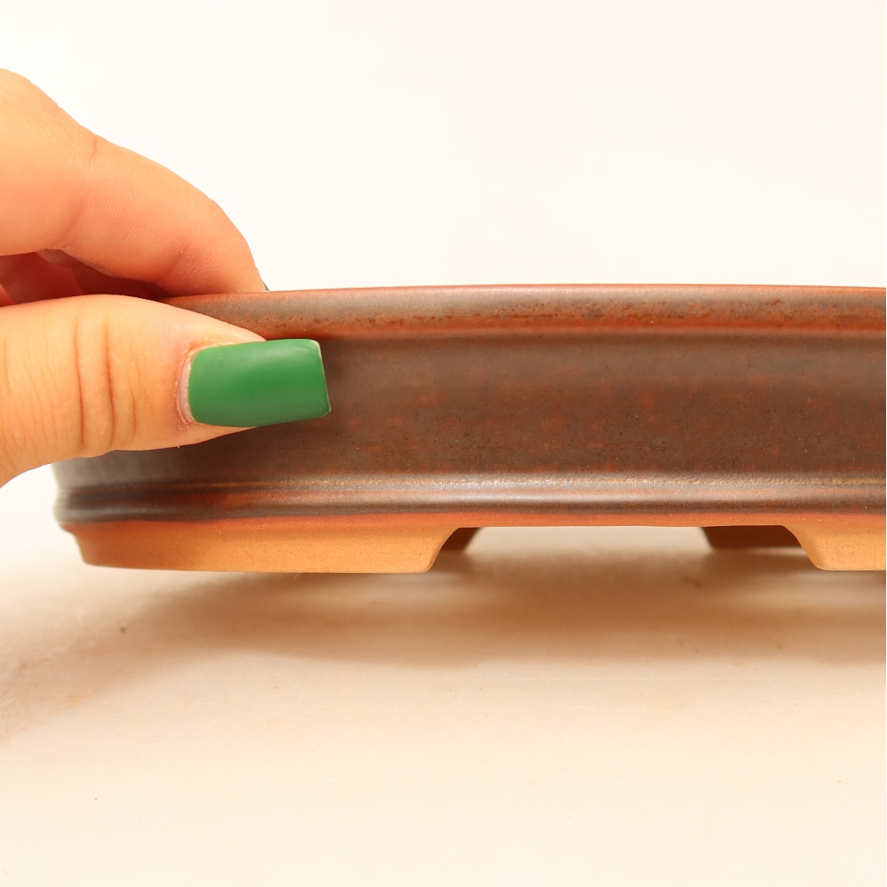 Ciotola in ceramica  21 x 14,5 x 3,5 cm, colore marrone
