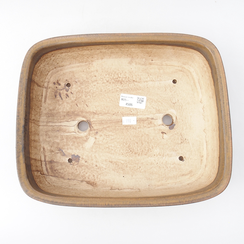 Ciotola per bonsai in ceramica 29 x 24 x 7 cm, marrone