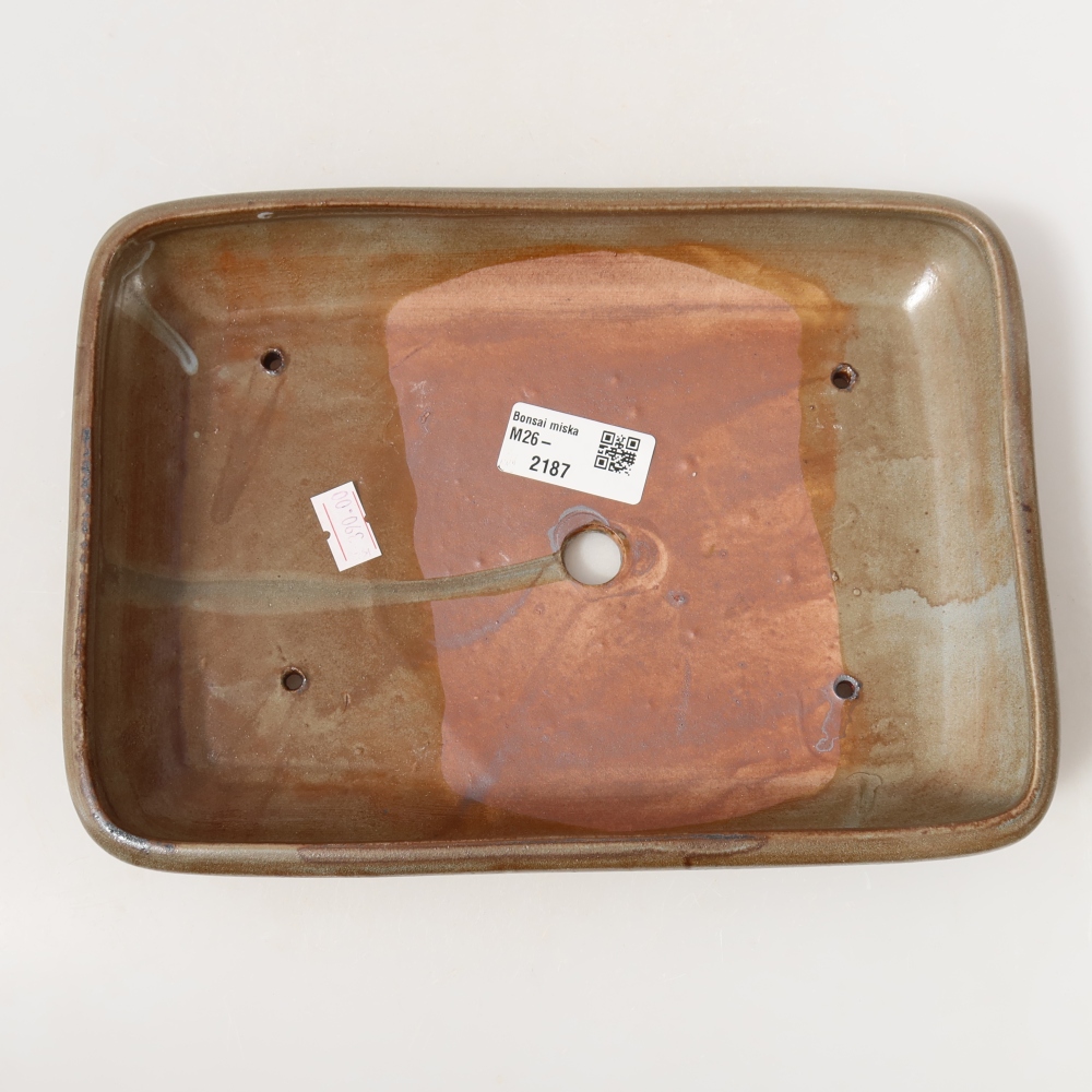 Ciotola per bonsai in ceramica 24 x 17,5 x 4 cm, marrone