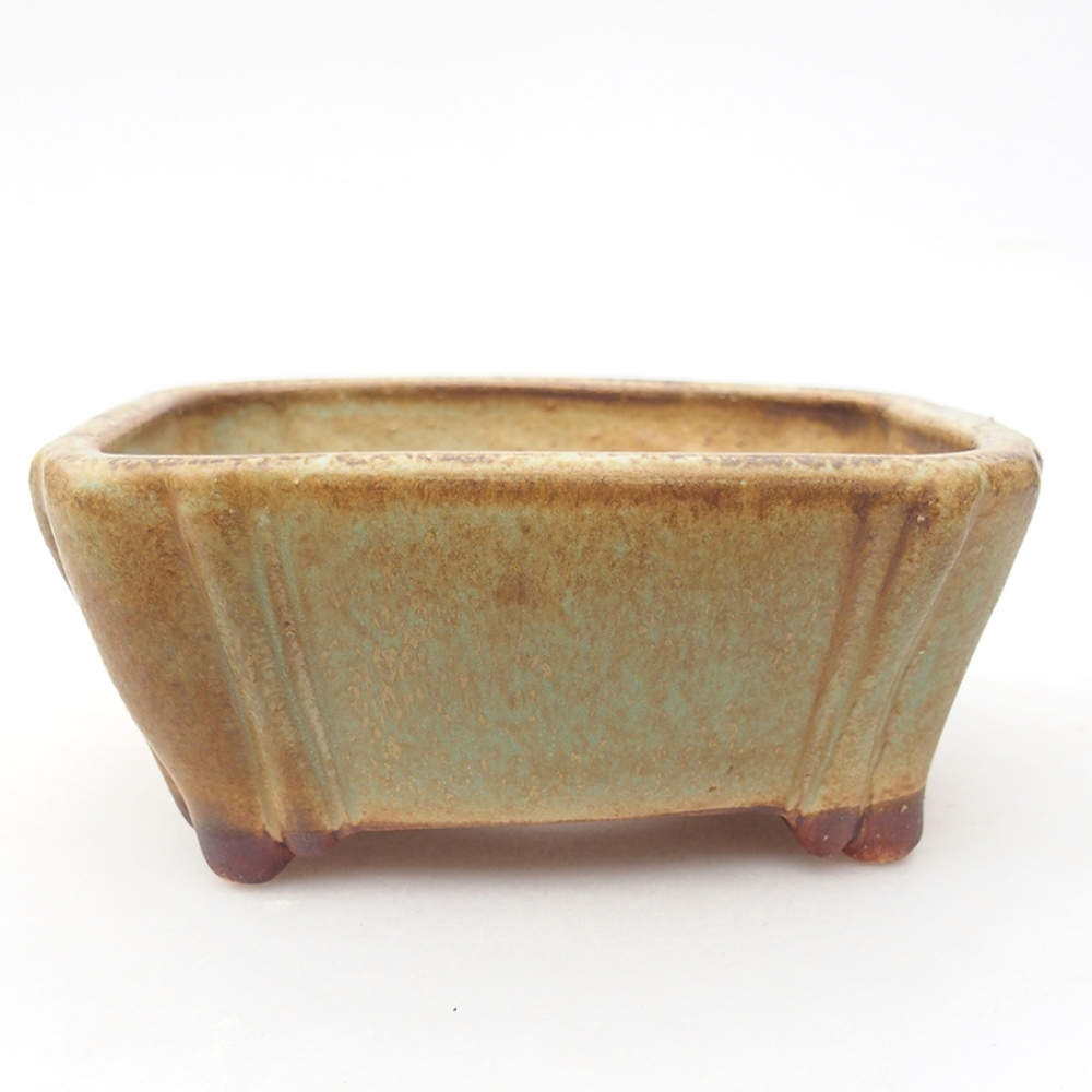 Ciotola per bonsai in ceramica 10,5 x 8,5 x 4 cm, verde