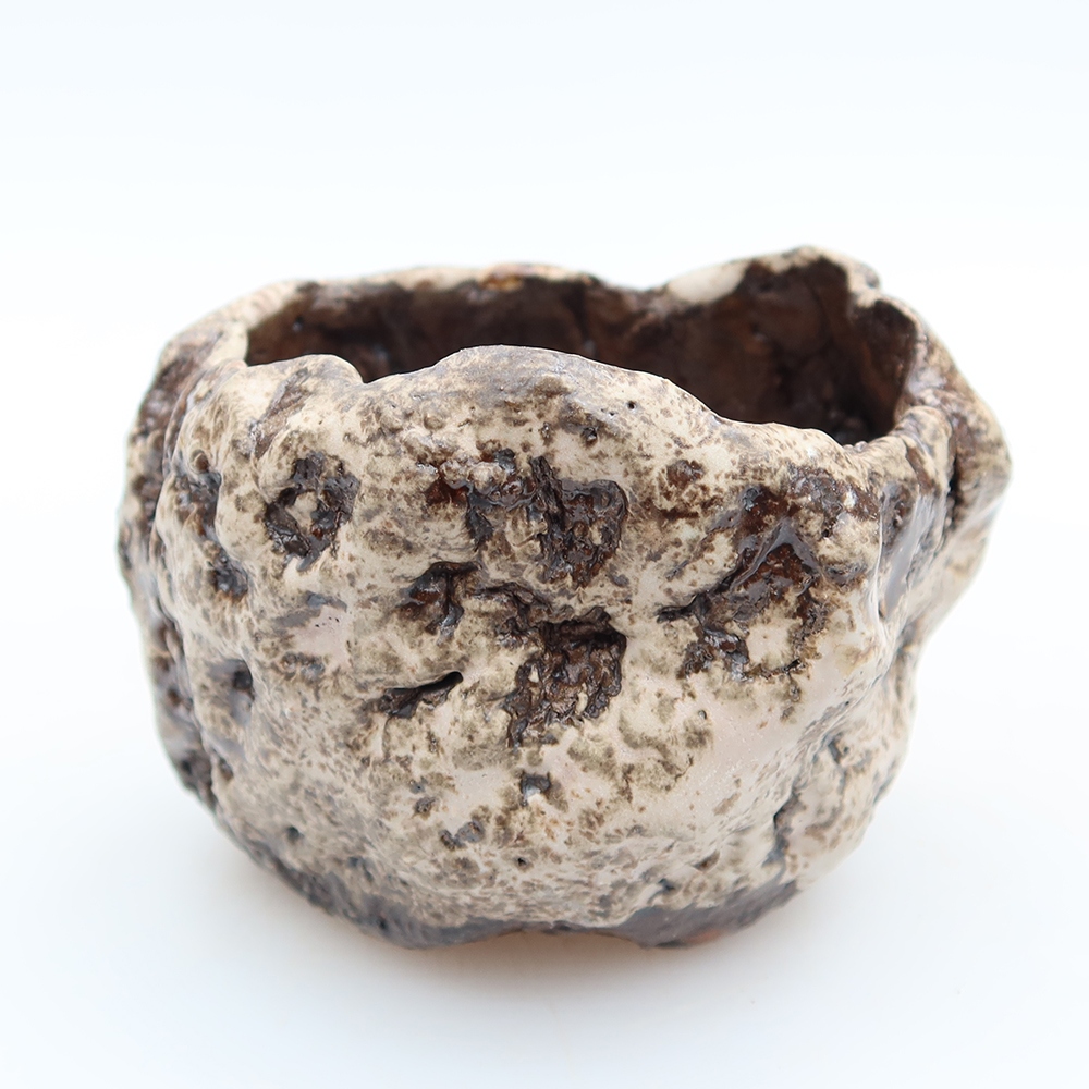 Guscio in ceramica  6,5 x 5,5 x 6 cm , colore marrone-bianco