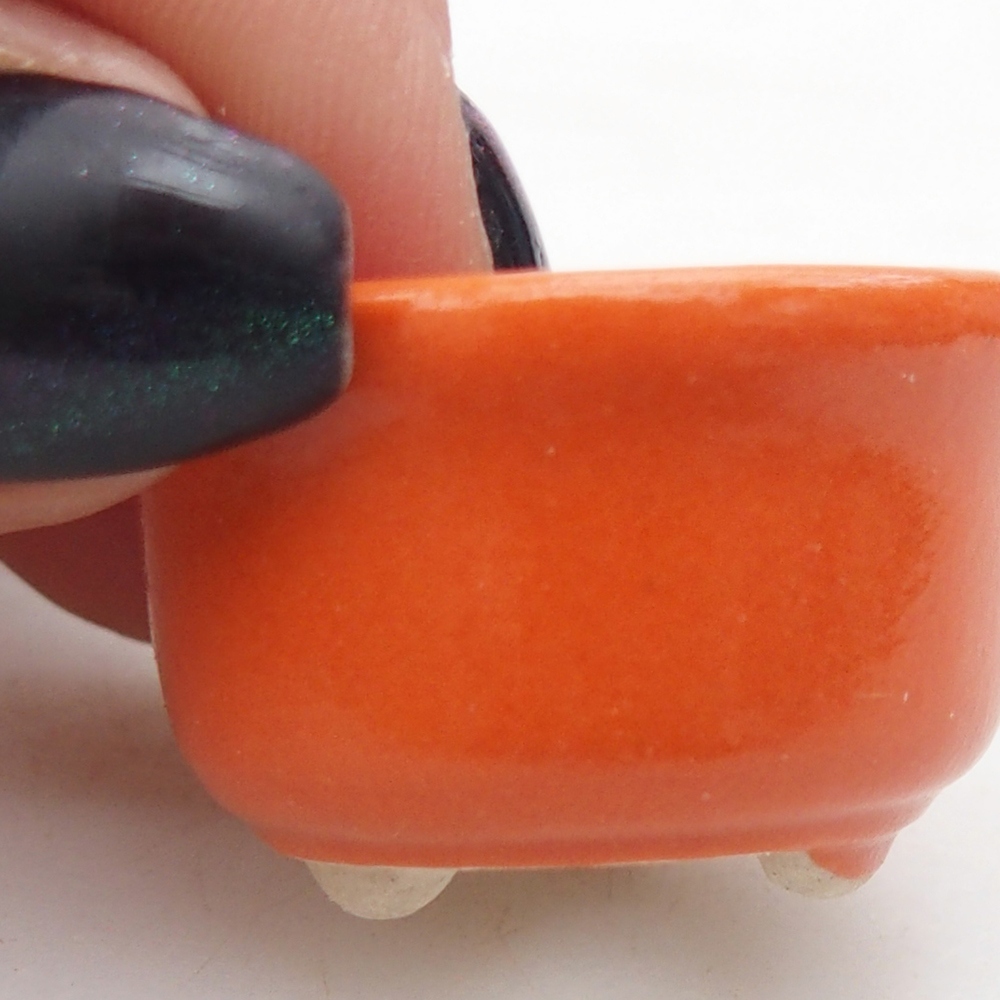 Ciotola per mini bonsai 3 x 3 x 1,5 cm, arancione