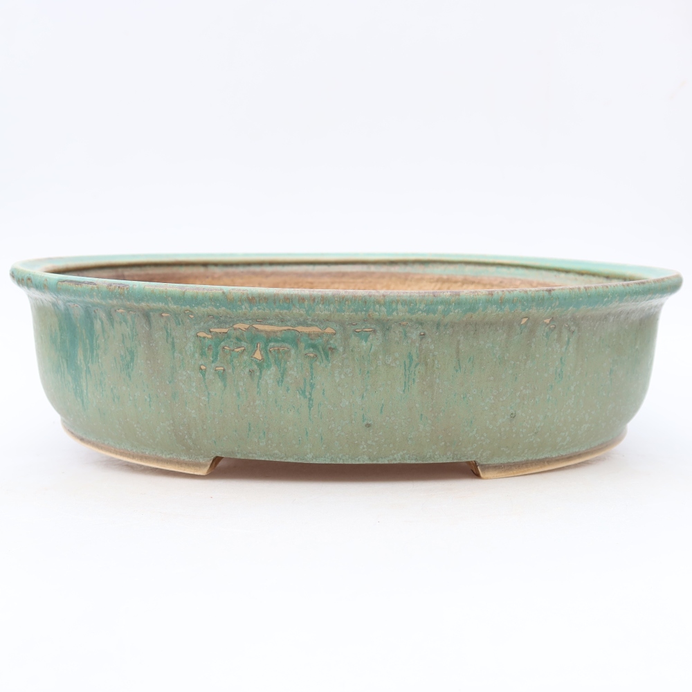 Vaso da bonsai in ceramica 31 x 27 x 7,5 cm, colore verde