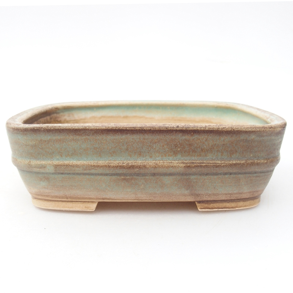 Ciotola per bonsai in ceramica 14,5 x 11,5 x 4 cm, verde