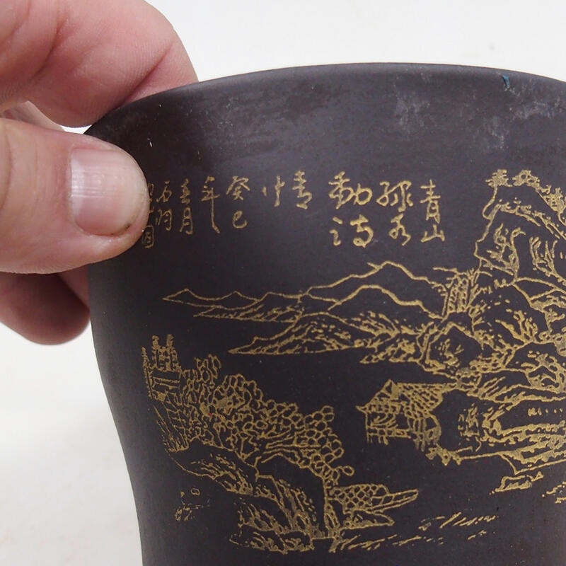 Ciotola per bonsai 10,5 x 10,5 x 10 cm, colore nero