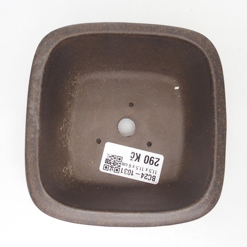 Ciotola per bonsai 10,5 x 10,5 x 6 cm, colore marrone ocra