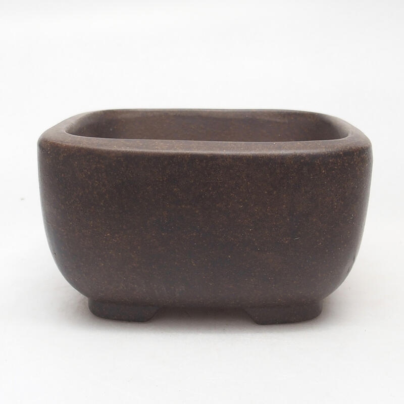 Ciotola per bonsai 10,5 x 10,5 x 6 cm, colore marrone ocra