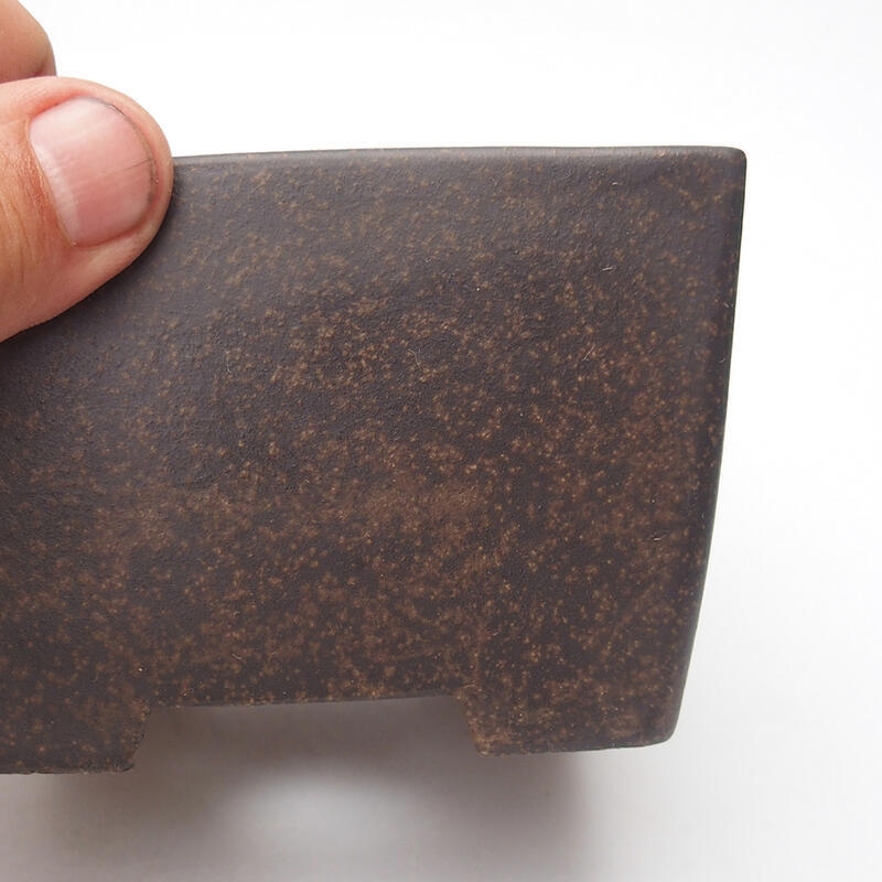 Ciotola per bonsai 10 x 10 x 6,5 cm, colore marrone ocra