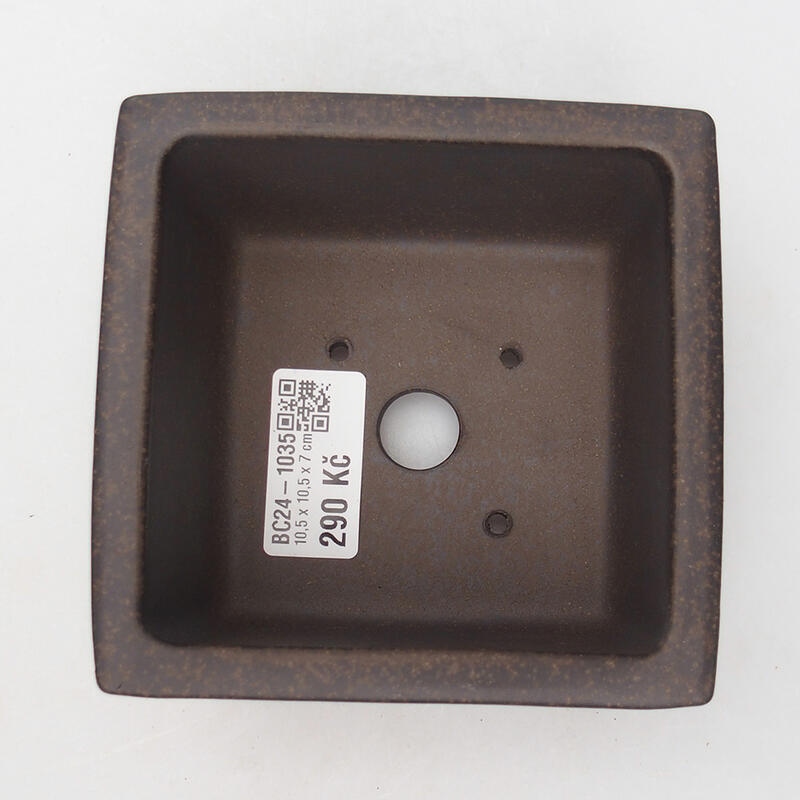 Ciotola per bonsai 10 x 10 x 6,5 cm, colore marrone ocra