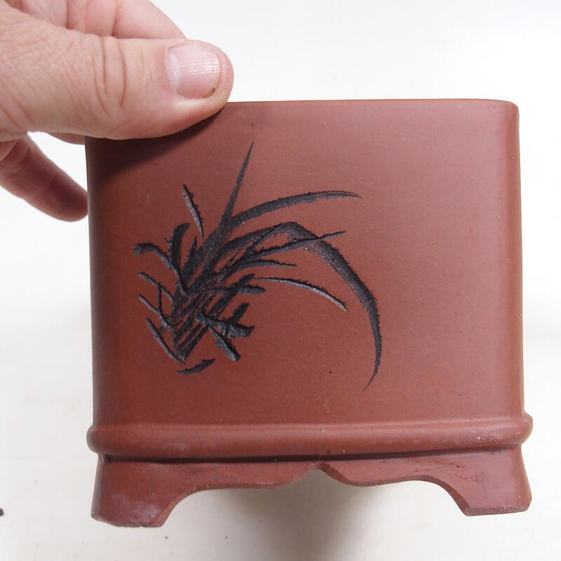 Ciotola per bonsai 11,5 x 11,5 x 10 cm, colore mattone