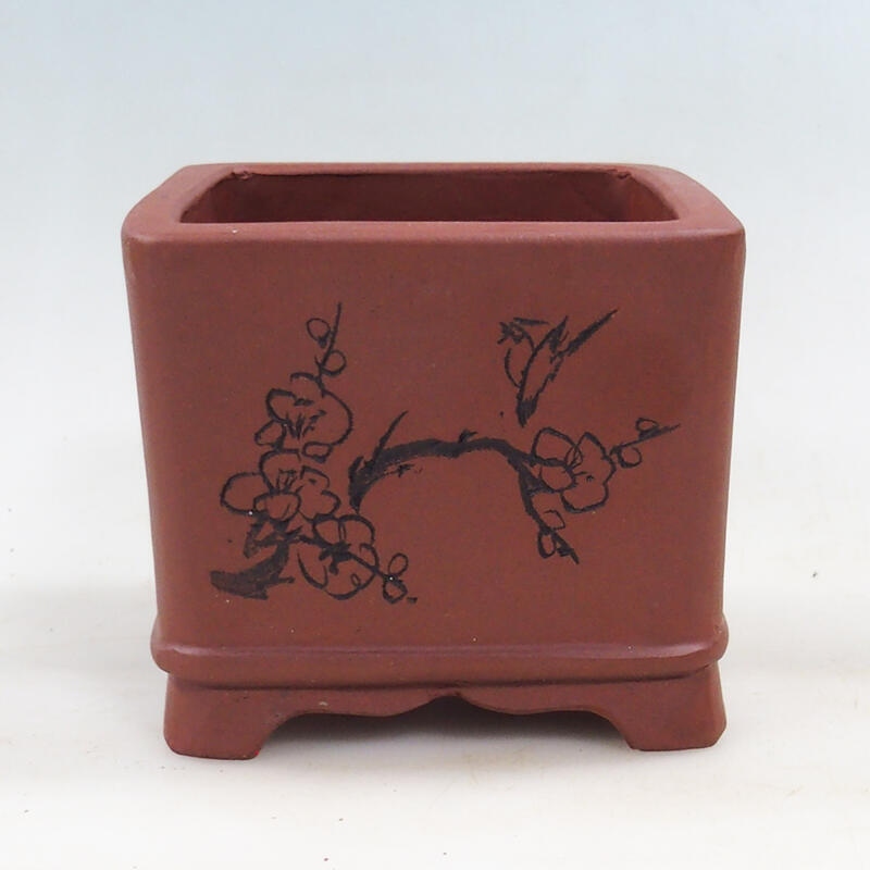 Ciotola per bonsai 11,5 x 11,5 x 10 cm, colore mattone