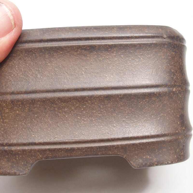 Ciotola bonsai 11,5 x 11,5 x 6,5 cm, colore marrone ocra