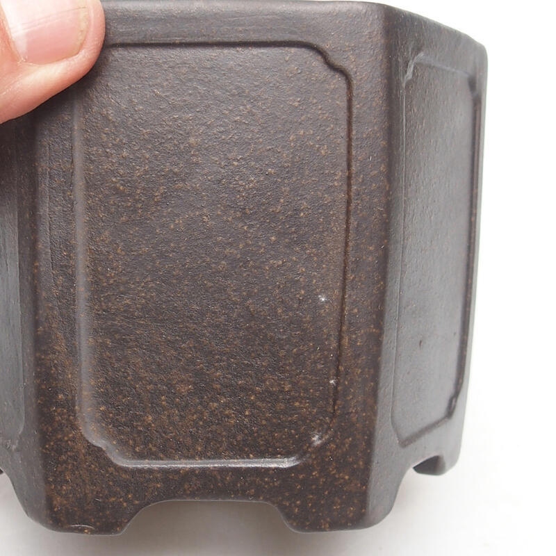 Ciotola bonsai 11 x 10 x 8,5 cm, colore marrone ocra