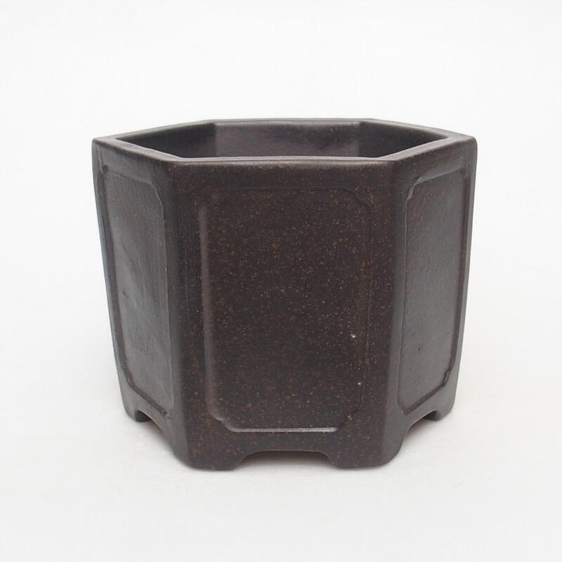 Ciotola bonsai 11 x 10 x 8,5 cm, colore marrone ocra