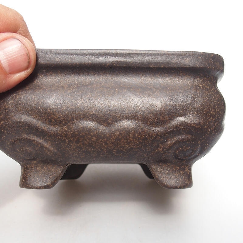 Ciotola per bonsai 12,5 x 12,5 x 6,5 cm, colore marrone ocra