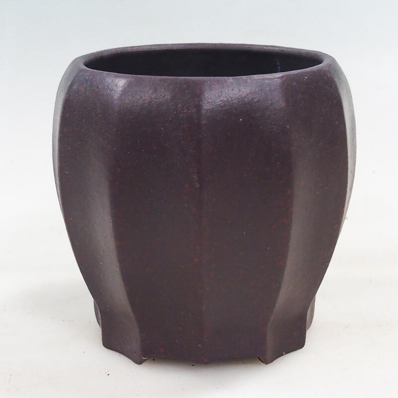 Ciotola per bonsai 12 x 12 x 11 cm, colore marrone-rosso