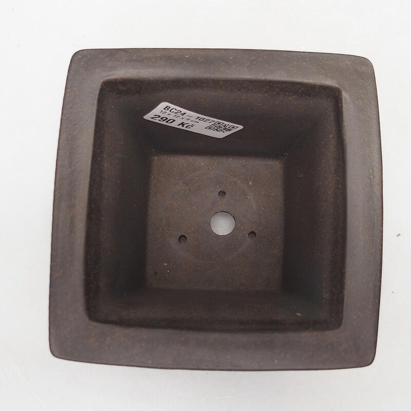 Ciotola per bonsai 12 x 12 x 9 cm, colore marrone ocra