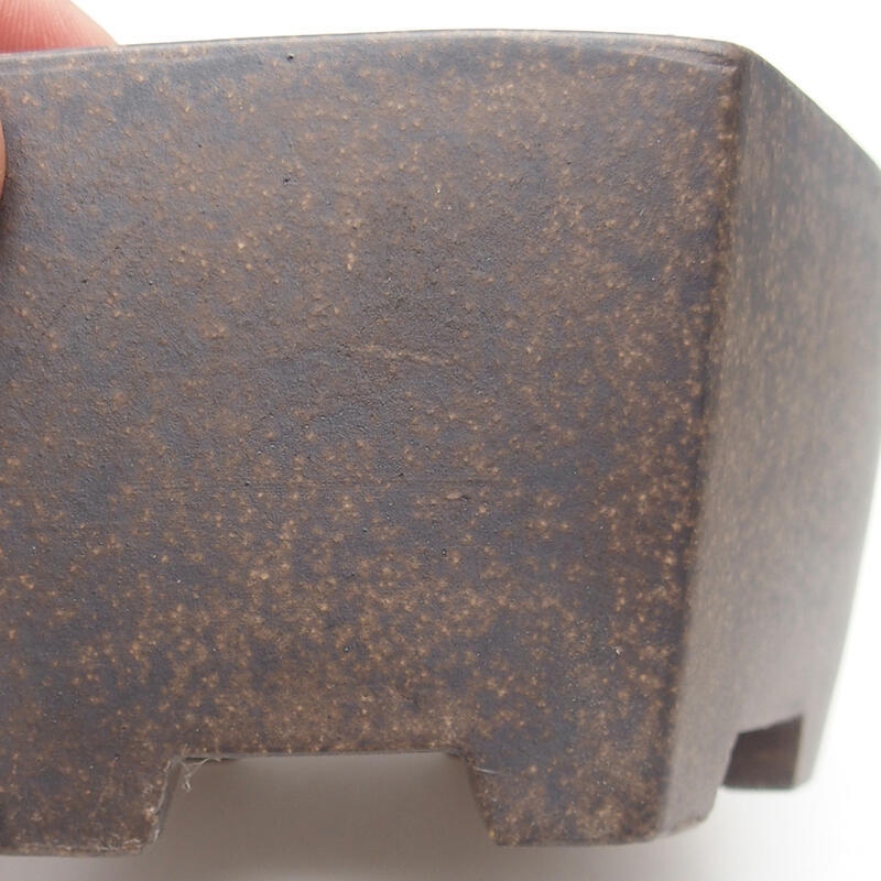 Ciotola bonsai 13 x 11,5 x 6,5 cm, colore marrone ocra