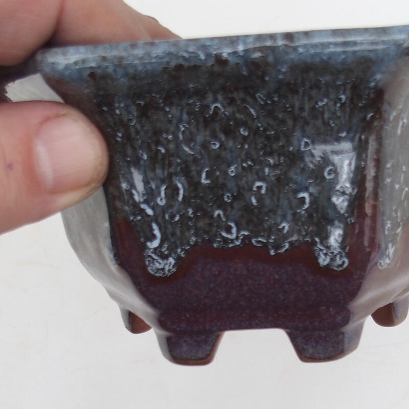 Ciotola bonsai 13 x 12 x 7 cm, colore grigio bordeaux